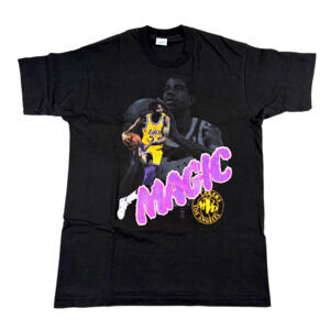 Vintage 90s Magic Johnson Shirt XL Salem Sportswear Lakers MVP Black
